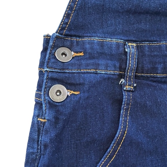 MODCLOTH Blue Dark Wash Bib Overall Jeans Shorts 1X - Picture 5 of 8